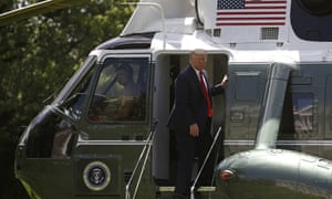 Donald Trump looks back as he boards Marine One on the South Lawn of the White House on Saturday.