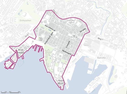 Oslo’s proposed car-free zone.