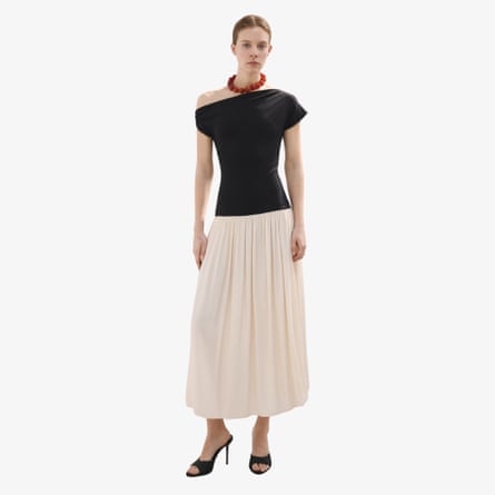 Mango asymmetrical combined dress