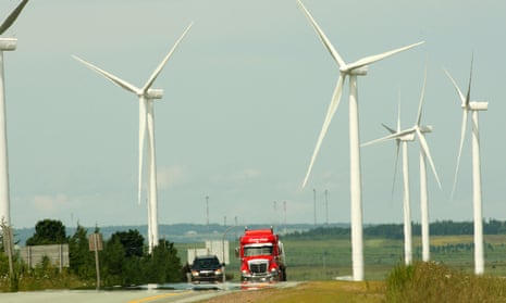 Wind turbines in Amherst, Nova Scotia, Canada