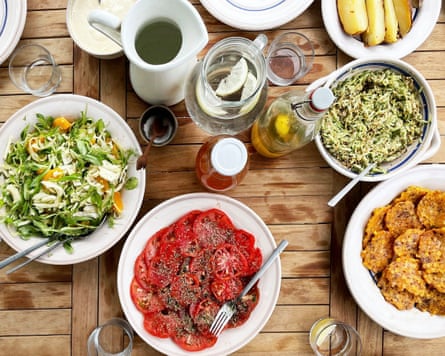 Salad dishes served at Las Mecias