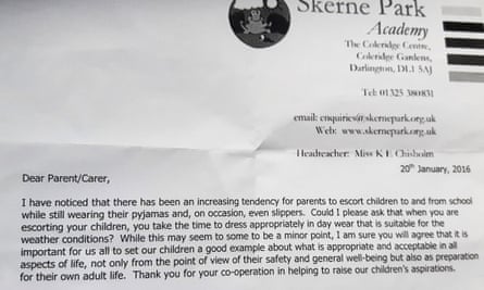 The letter to parents from Kate Chisholm, headteacher at Skerne Park Academy in Darlington.