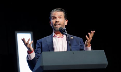 Donald Trump Jr in Arizona in June. He announced the book by writing: ‘Blown away by what Biden has gotten away with, more details next week! Libs already triggered!’