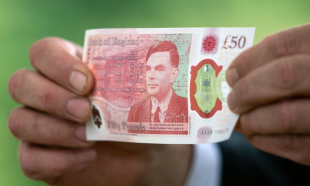 The £50 polymer note featuring Alan Turing.