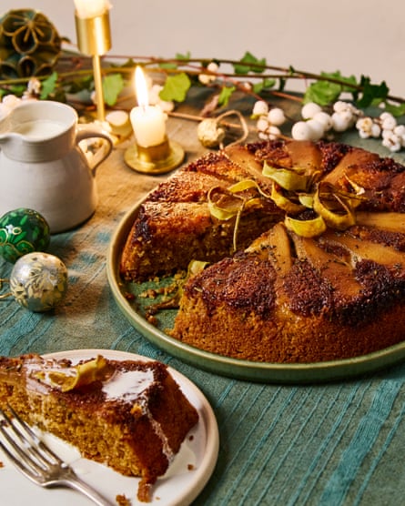 Chantelle Nicholson’s caramelised pear and rosemary pudding.