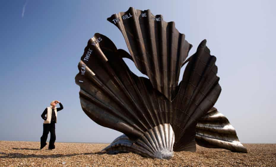 Tourist boom … Hambling’s Scallop memorial to Benjamin Britten at Aldeburgh, Suffolk.