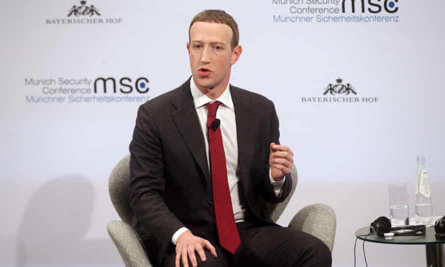 Facebook founder and CEO Mark Zuckerberg speaks during a panel talk at the 2020 Munich Security Conference (MSC) on February 15, 2020 in Munich, Germany.