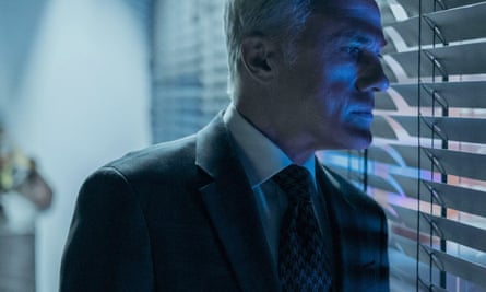 Christoph Waltz as Regus Patoff in the Prime Video thriller The Consultant