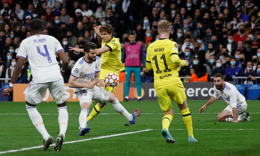 Chelsea's Marcos Alonso scored his third goal before being disallowed after a VAR review.