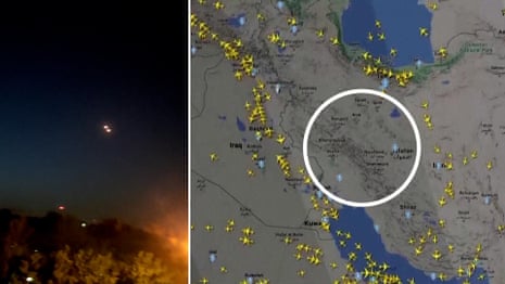 Explosions in Iranian skies as Israel retaliates for drone attack – video report