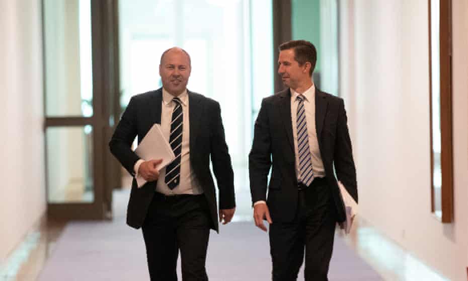 Treasurer Josh Frydenberg and finance minister Simon Birmingham