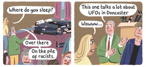 Stephen Collins cartoon involving Nigel Farage and Stacey Soloman, panel 4