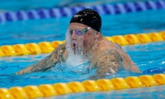 Adam Peaty on his way to clocking his fastest time for three years