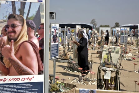 People pay their respects to the victims of the massacre at Nova Festival on 7 October 2023 near the border with Gaza. A total of 378 people were killed and 44 were abducted by Hamas at the festival. Photo by Quique Kierszenbaum