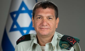 Maj Gen Aharon Haliva pictured in uniform in front of an Israeli flag