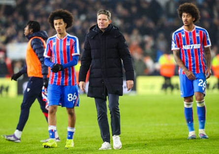 Oliver Glasner with Joél Drakes-Thomas.