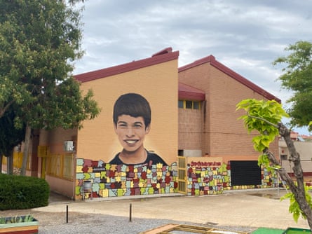 An image of Carlos Alcaraz adorns another wall in Murcia