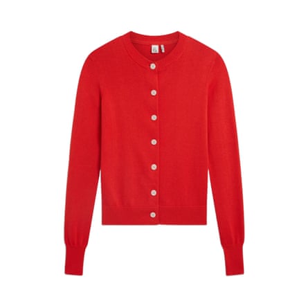 Rise & Fall women’s bright red silk-cotton cardigan