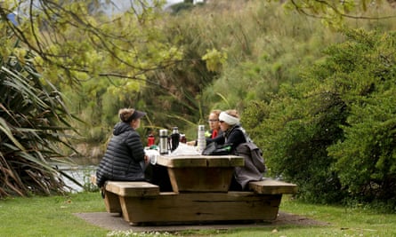 Families reunite with a picnic at Western Springs in Auckland, New Zealand in October after Covid restrictions were eased.