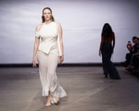 Models on the catwalk at the Karoline Vitto show at 180 Strand London, during London fashion week.