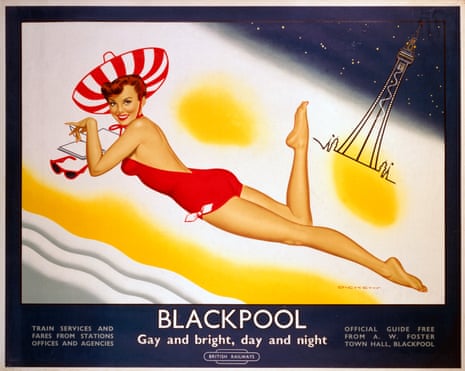 1960 British Rail poster promoting the popular Lancashire seaside resort.