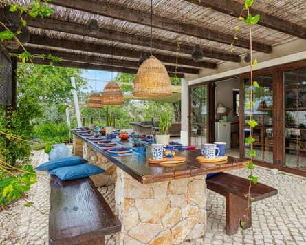 Table laid on a deck in Portugal