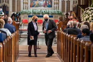 Boris Johnson astatine the work to people the centenary of Northern Ireland astatine St Patrick’s Cathedral successful Armagh earlier today.