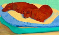 A detail from Dog Painting 19, 1995, by David Hockney.