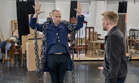 Mark Gatiss in rehearsal for A Christmas Carol at Nottingham Playhouse.