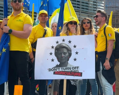 Farmers from nearly all 27 European Union countries demonstrate outside the European Commission building where European Commission President Ursula von der Leyen was unveiling the long term EU budget plan, in Brussels.