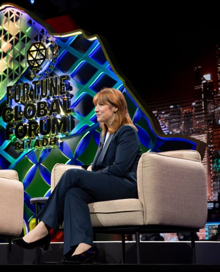 The chancellor, Rachel Reeves, in Saudi Arabia.