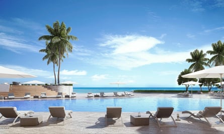 The planned pool at the Armani Casa project in Miami.