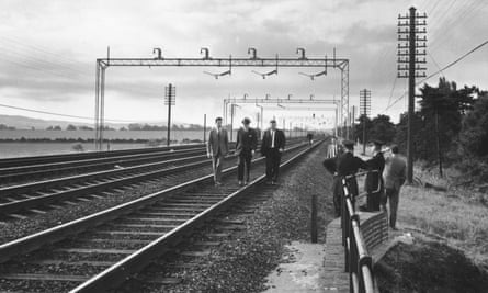 Police at the scene of the Great Train Robbery, 1963