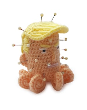 Trump Pin Cushion from the book Protest Knits by Geraldine Warner