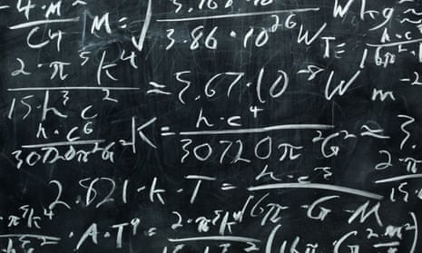 Blackboard covered with equations
