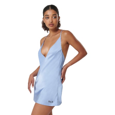 Bluebella Clea Luxury Satin Short Chemise Hydrangea Blue