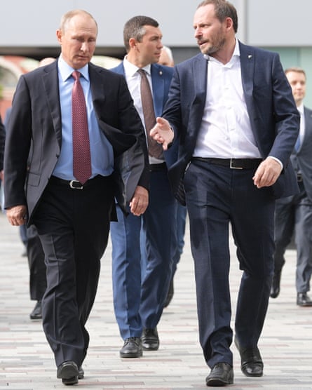 Vladimir Putin with Yandex chief executive Arkady Volozh