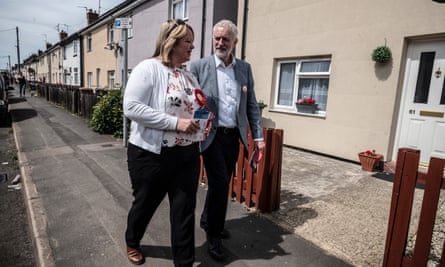Jeremy Corbyn canvassing in Peterborough with Labour candidate Lisa Forbes