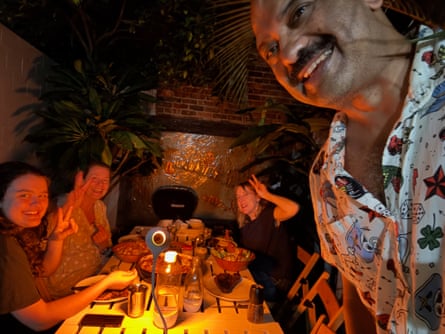 Badami eats with with family and friends