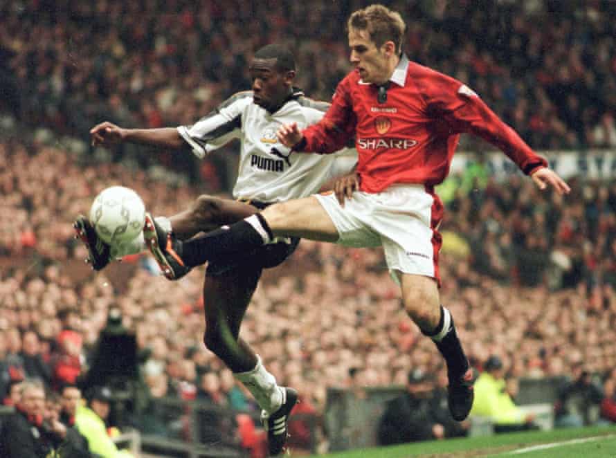 Paulo Wanchope on his Derby County debut in a memorable 3-2 win at Old Trafford in 1997