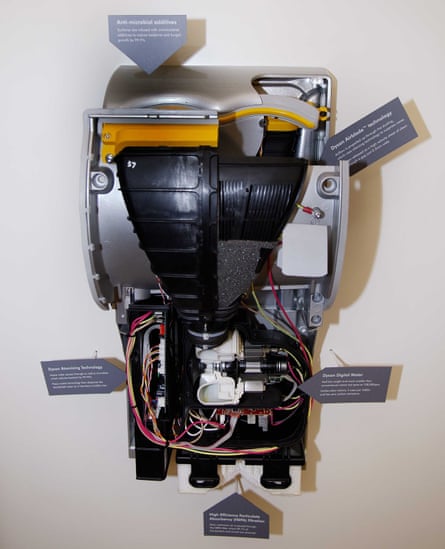 A cutaway model of the Dyson Airblade from the time of its UK launch in 2006.