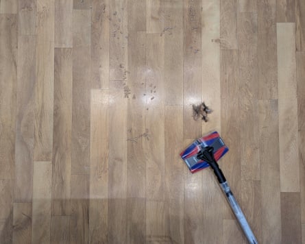 Dyson PencilVac Fluffycones after it had tried to collect flour, cat litter and pet hair from a wooden floor