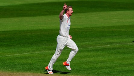 Paul Collingwood celebrates a wicket for Durham in 2015