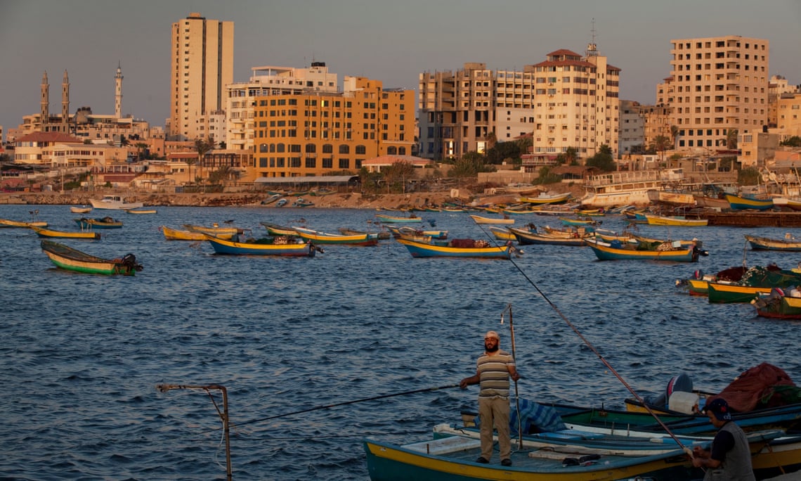 Fishermen off the coast of Gaza City, which is home to a 5,000-year-old port. Photograph: David Levene for the Guardian