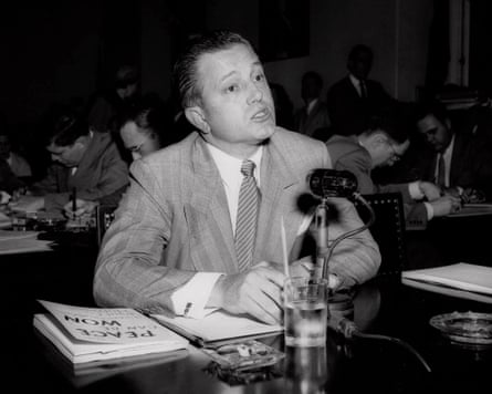 Edward Dmytryk answers questions before the House Committee on Un-American Activities in 1951, in Washington.