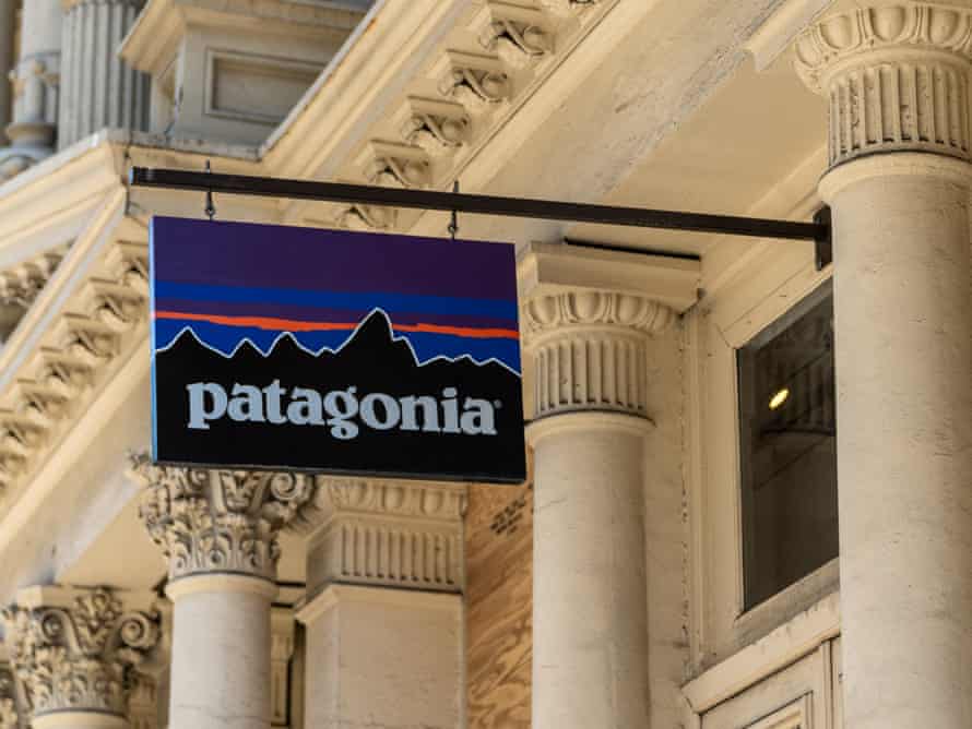 A sign outside a Patagonia store.