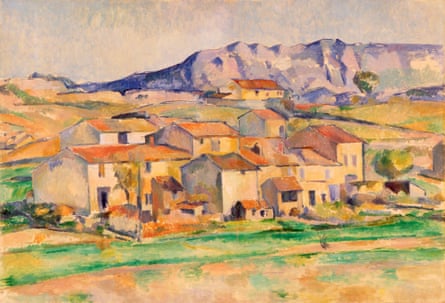 Painting depicting Gardanne with Mont Sainte-Victoire behind