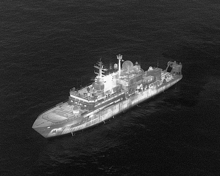 Russian spy ship enters British waters and shines lasers at military pilots