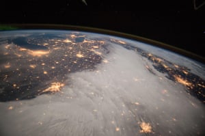 The Great Lakes and the central United States as viewed from the station in 2014.