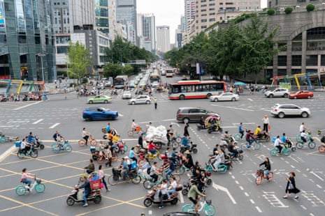 Rush hour in the centre of Chengdu, home to the Early Rain Covenant Church, which has just been closed.